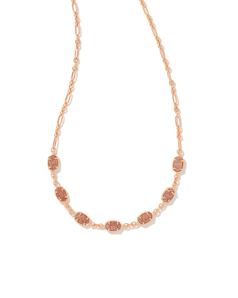 Emilie Rose Gold Strand Necklace in Sand Drusy image number 0